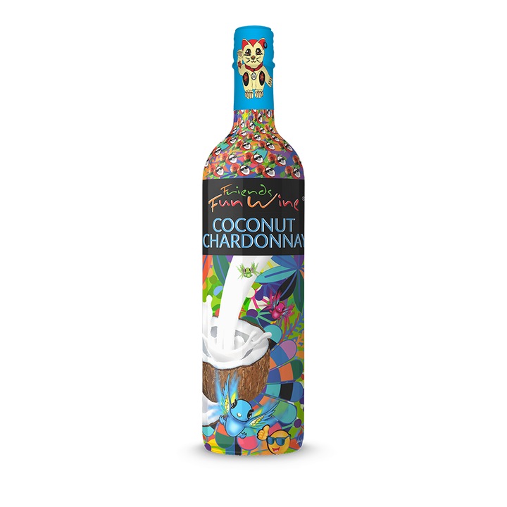 Шардоне Кокос Fun Wine, 5.5%, 750мл, арт бутилка