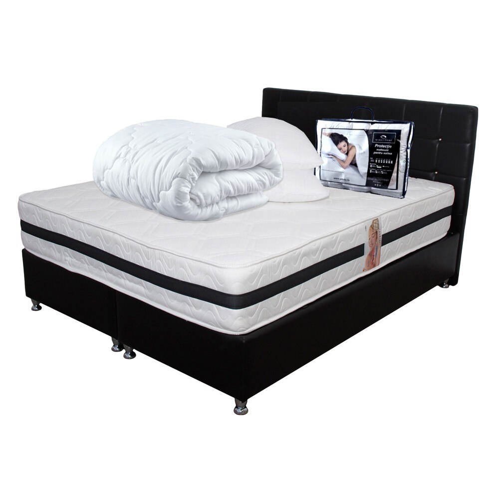 Set Saltea Forte Super Ortopedic Axon 140x200x30 cu 2 perne 50x70 , Husa hipoalergenica si Pilota microfibra vara 180x200