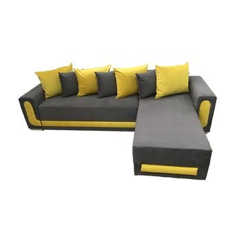Coltar extensibil Eva, MobAmbient, Gri Galben, material textil, extensie 140 cm din plasa de arcuri tip relaxa, 1 lada de depozitare, 4 perne mari si 3 perne mici incluse, 290 x 180 cm Coltar extensibil Eva, MobAmbient, Gri Galben, material textil, extensie 140 cm din plasa de arcuri tip relaxa, 1 lada de depozitare, 4 perne mari si 3 perne mici incluse, 290 x 180 cm