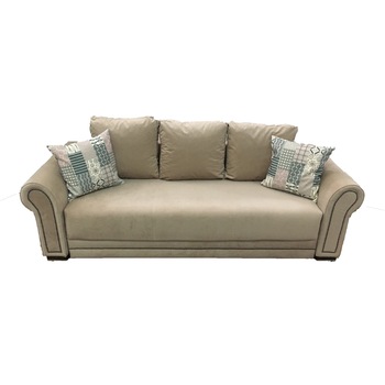 Canapea extensibila Alexandra, MobAmbient, Crem, material textil, extensie 140 cm din plasa de arcuri tip relaxa, lada de depozitare, 3 perne mari si 2 perne mici incluse, 240 x 140 cm Canapea extensibila Alexandra, MobAmbient, Crem, material textil, extensie 140 cm din plasa de arcuri tip relaxa, lada de depozitare, 3 perne mari si 2 perne mici incluse, 240 x 140 cm