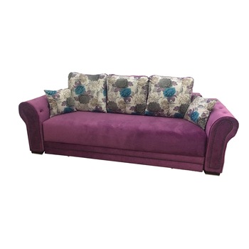 Canapea extensibila Alexia, MobAmbient, Mov, material textil, extensie din plasa, de arcuri tip relaxa, lada de depozitare, brate tip Chesterfield, 3 perne mari incluse, 240 x 140 cm Canapea extensibila Alexia, MobAmbient, Mov, material textil, extensie din plasa, de arcuri tip relaxa, lada de depozitare, brate tip Chesterfield, 3 perne mari incluse, 240 x 140 cm