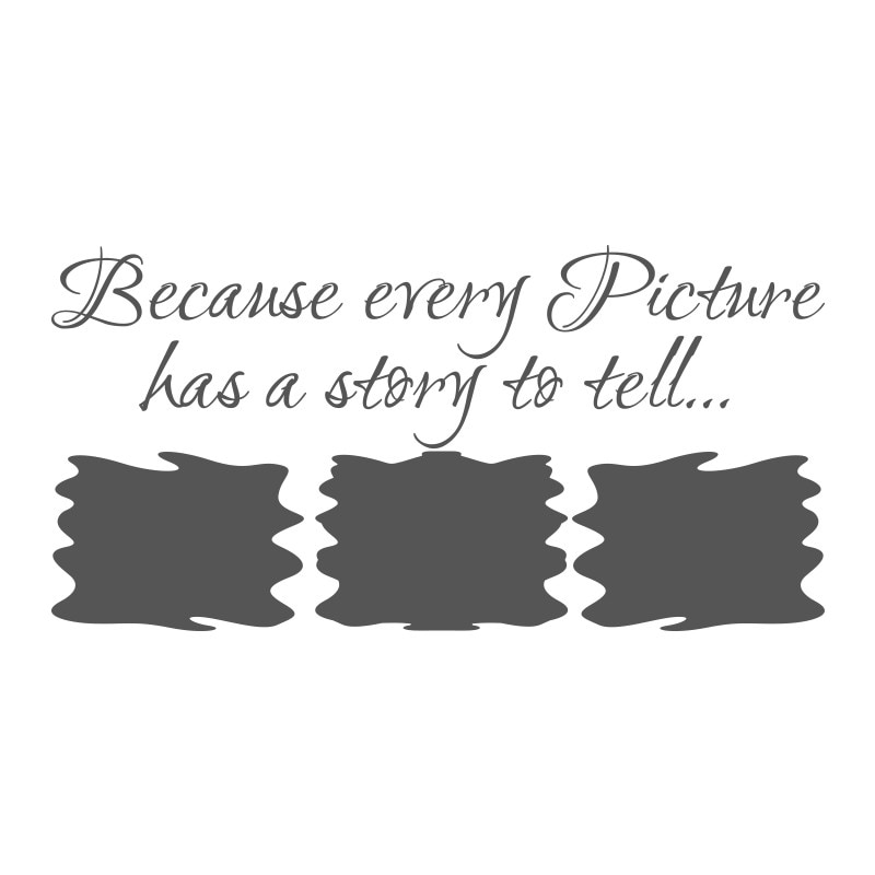 Sticker Decorativ - SMAER - Because every Picture...cu Rame Foto - 90cm x 45cm - Gri