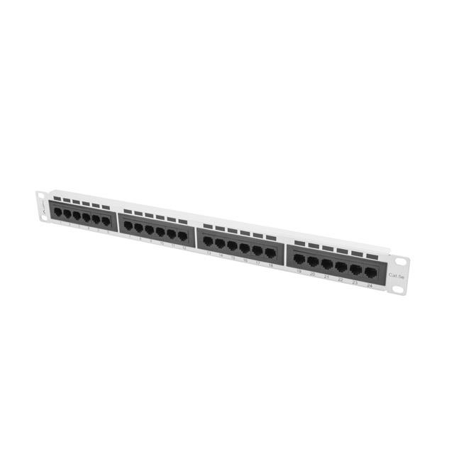 Patch Panel 24 port 1U, cat. 5e, Lanberg, Gri