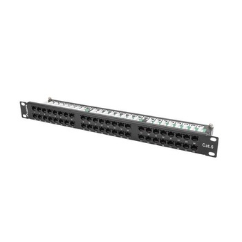 Patch Panel 48 port 1U, cat. 6, Lanberg, Negru Patch Panel 48 port 1U, cat. 6, Lanberg, Negru