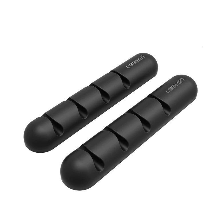 Organizatoare cabluri din silicon cu adeziv Ugreen, Negru