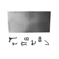 Panou perforat orizontal din INOX, 1000x500mm cu set 40 carlige