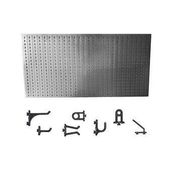Panou perforat orizontal din INOX, 1000x500mm cu set 40 carlige Panou perforat orizontal din INOX, 1000x500mm cu set 40 carlige