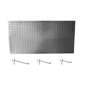 Panou perforat orizontal din INOX, 1000x500mm cu set 25 carlige metalice Panou perforat orizontal din INOX, 1000x500mm cu set 25 carlige metalice