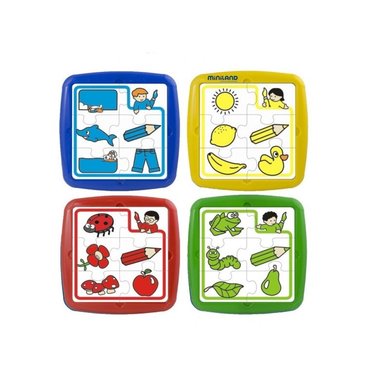 Set de 4 puzzle educative, 6 piese