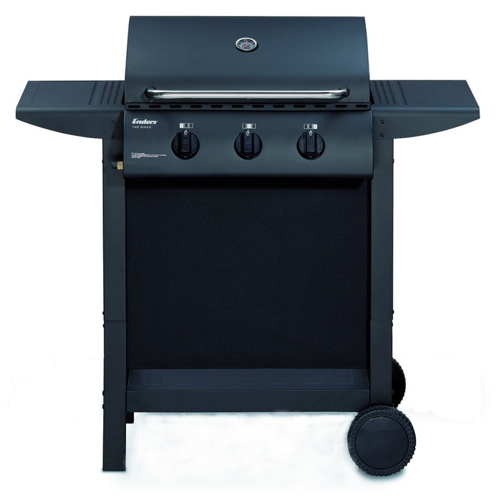 Gratar gaz Enders San Diego 3, 3 arzatoare, 7.05 kw, gratar emailat