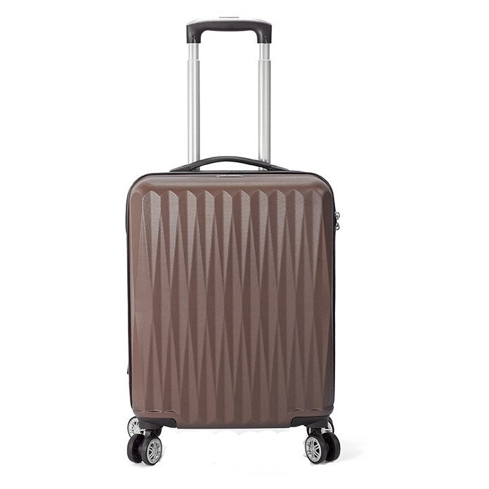 Troler Mediu, cu Cifru, 4 Roti Duble, BENZI, BZ 5356 - 66 cm, Maro