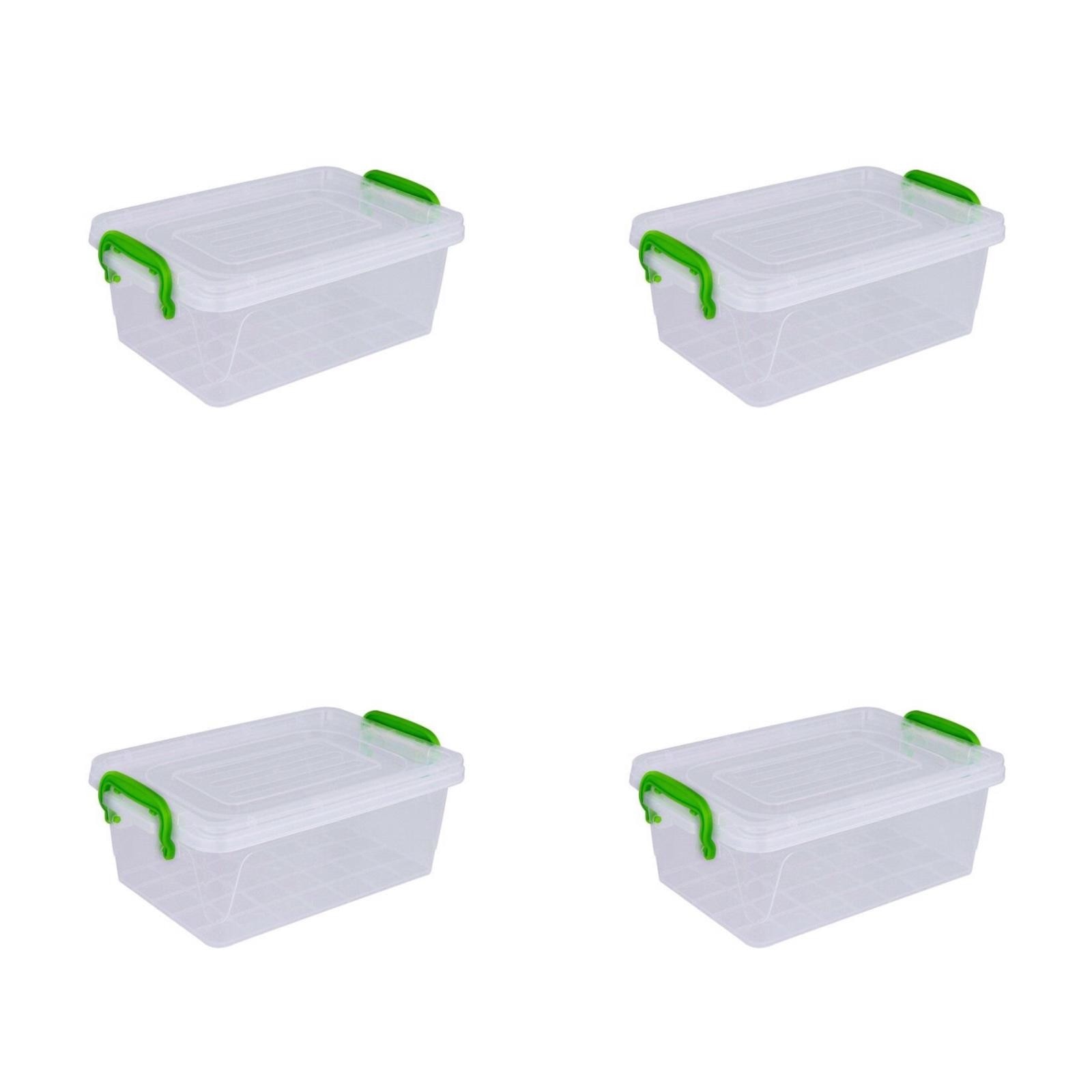 Pachet 4 bucati Cutie alimente dreptunghiulara, 6l + manere