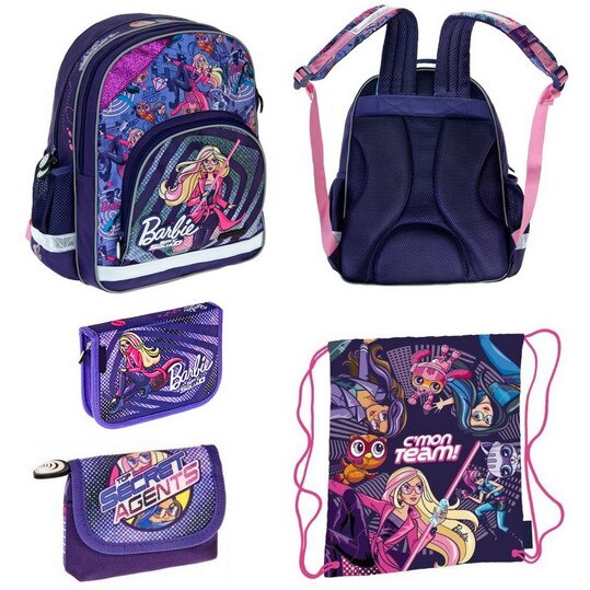 Rucsac pentru scoala, rucsac pentru pantofi, penar si portofel, Starpak, cu tema Barbie Secret Agent