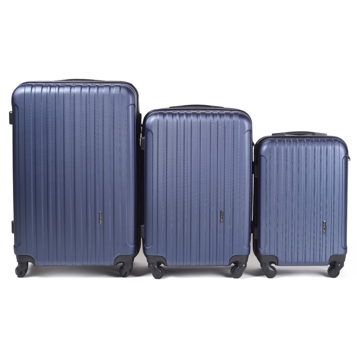 WINGS tágas luxus kabin bőrönd 3 db-os szett, Kék, 2011-3 KPL BLUE