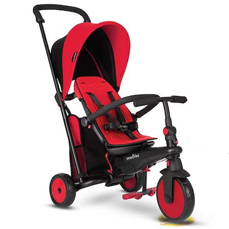 Tricicleta Smart Trike Pliabila 6 in 1 cu Certificare de Carucior si Tehnologie Touch Steering STR3 Rosu
