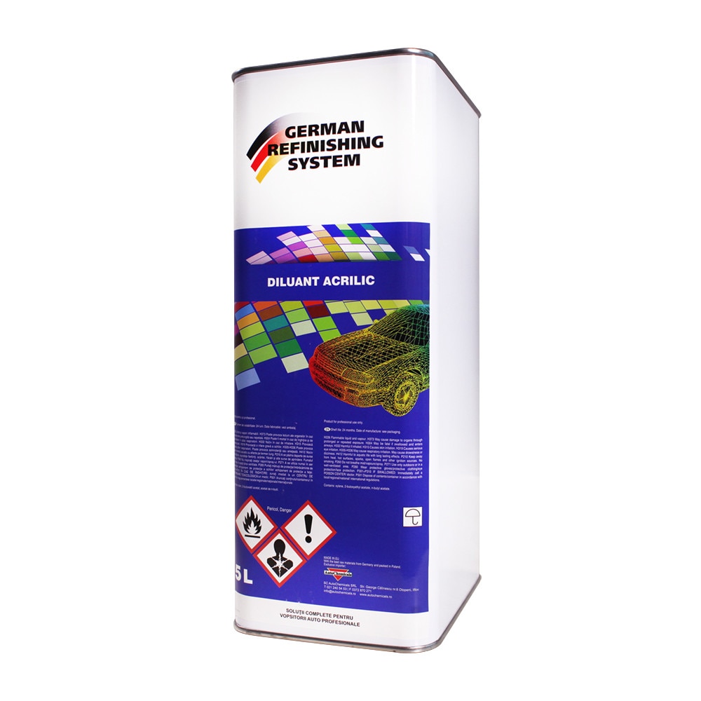 Diluant acrilic standard si lent pentru lacuri, fonduri si vopsele, cutie 1 litru