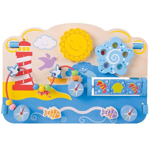 Centru de activitati BigJigs La mare, puzzle-urile creative, lemn, 6 luni+