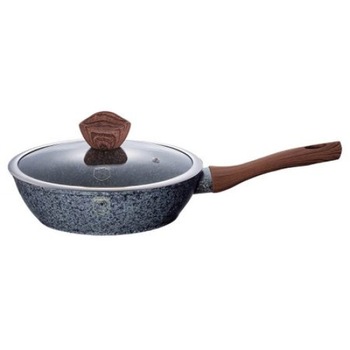 Tigaie cu capac adanca din aluminiu , Diametru 24cm Berlinger Haus ,Material interior Marmura si set cutite 3 piese Tigaie cu capac adanca din aluminiu , Diametru 24cm Berlinger Haus ,Material interior Marmura si set cutite 3 piese