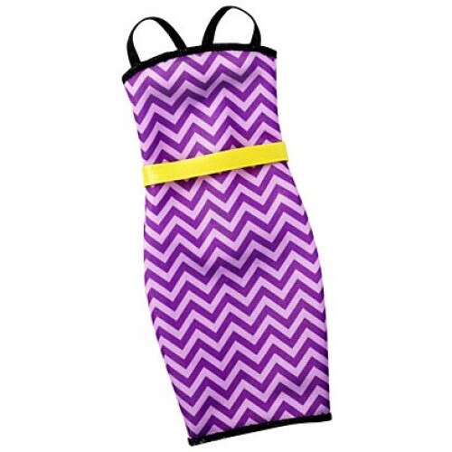 Accesoriu imbracaminte Mattel Barbie Fashion Rochie Mov cu cordon galben