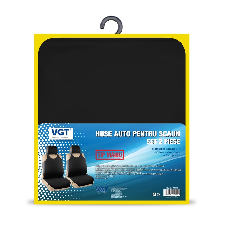 Huse auto tip maiou pentru scaun, 2 piese