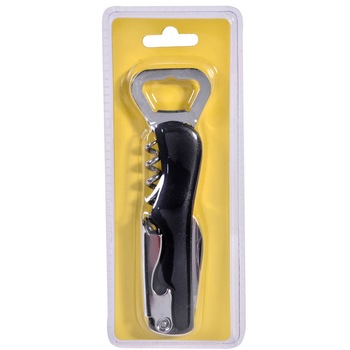 Tirbuson metalic, Zola®, multifunctional, 4x1, negru/argintiu, 13 cm Tirbuson metalic, Zola®, multifunctional, 4x1, negru/argintiu, 13 cm