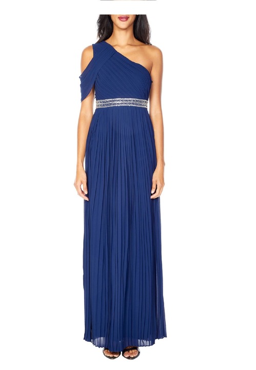 Rochie eleganta TFNC Jovie Pleated Gown, Albastru inchis, S EU