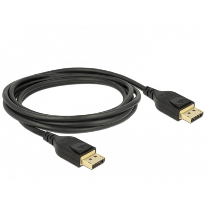 Кабел Delock DisplayPort мъжко - DisplayPort мъжко, 2.0м, 8K 60 Hz, Черен