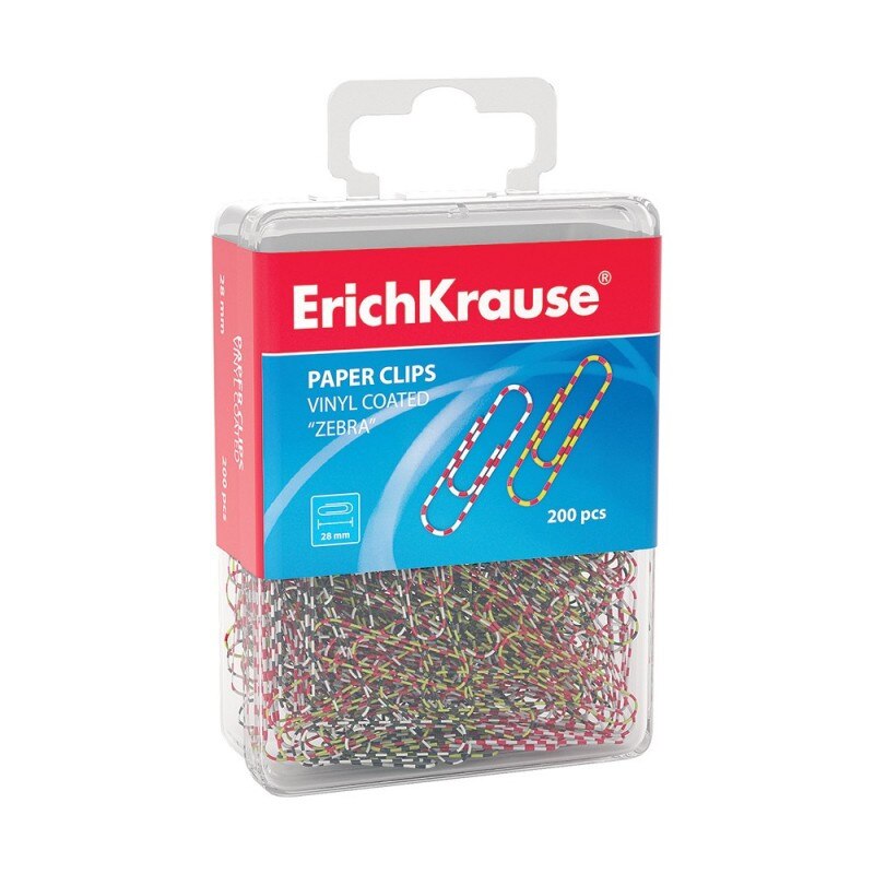 Agrafe de birou colorate Erichkrause Zebra 28 mm 200 buc/cutie