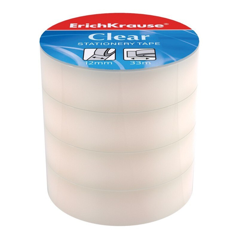 Banda adeziva Clear Erichkrause 4 buc/set