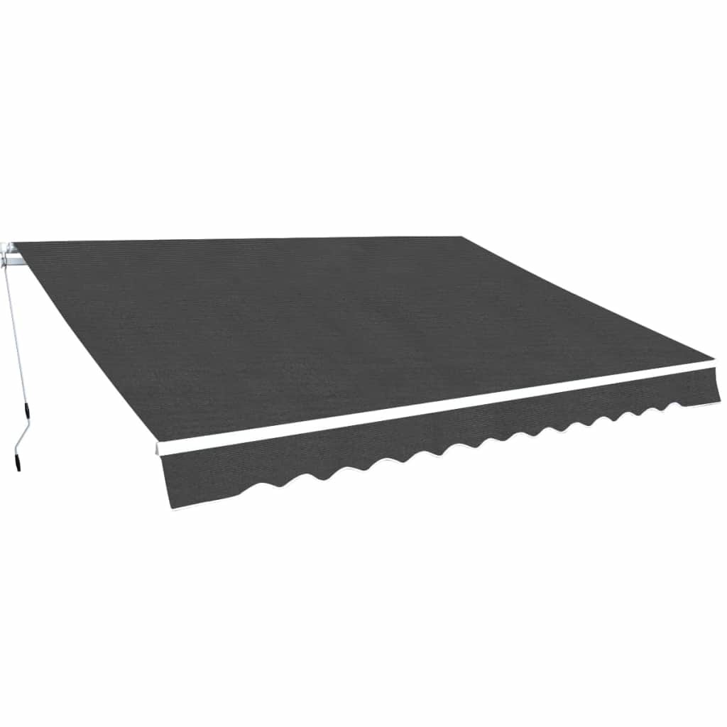 Copertina retractabila cu actionare manuala, vidaXL, Tesatura, Gri inchis, 350 x 250 cm