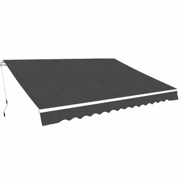Copertina retractabila cu actionare manuala, vidaXL, Tesatura, Gri inchis, 350 x 250 cm Copertina retractabila cu actionare manuala, vidaXL, Tesatura, Gri inchis, 350 x 250 cm