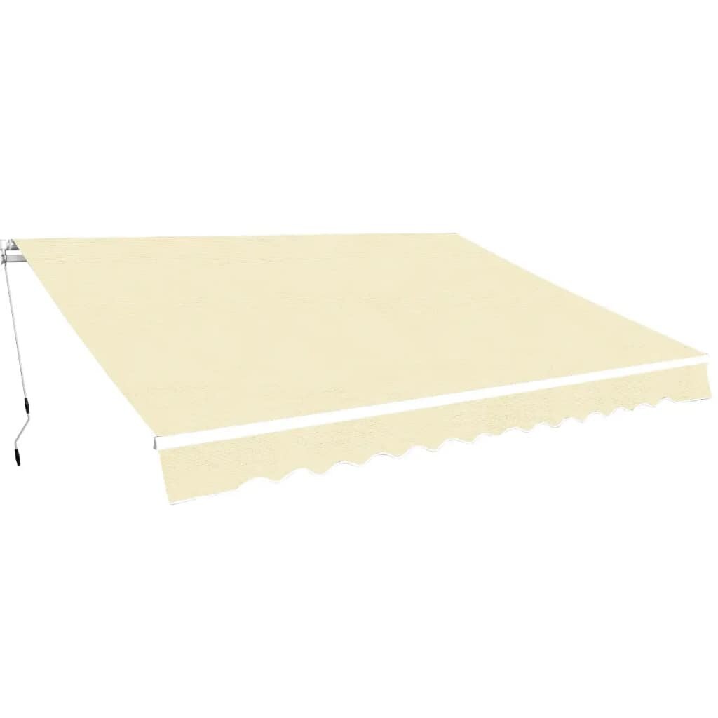Copertina pliabila actionata manual, vidaXL, Tesatura, Crem, 400 cm