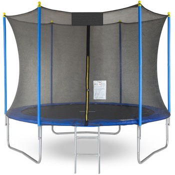 Trambulina pentru copii cu plasa de protectie IDL FREE THE JUMP COLLECTION, Diametru 255 cm, Fabricata din Otel, Echipata cu 42 de arcuri de Sustinere ce suporta pana la 150 de Kg, Accesorizata cu Scara de Acces, Certificat de siguranta TUV-GS-CE Trambulina pentru copii cu plasa de protectie IDL FREE THE JUMP COLLECTION, Diametru 255 cm, Fabricata din Otel, Echipata cu 42 de arcuri de Sustinere ce suporta pana la 150 de Kg, Accesorizata cu Scara de Acces, Certificat de siguranta TUV-GS-CE