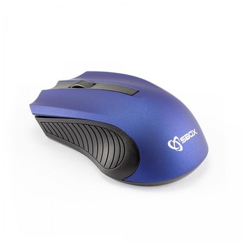 Mouse wireless SBOX WM-373BL, 3D optic, 800 DPI, albastru/negru Mouse wireless SBOX WM-373BL, 3D optic, 800 DPI, albastru/negru
