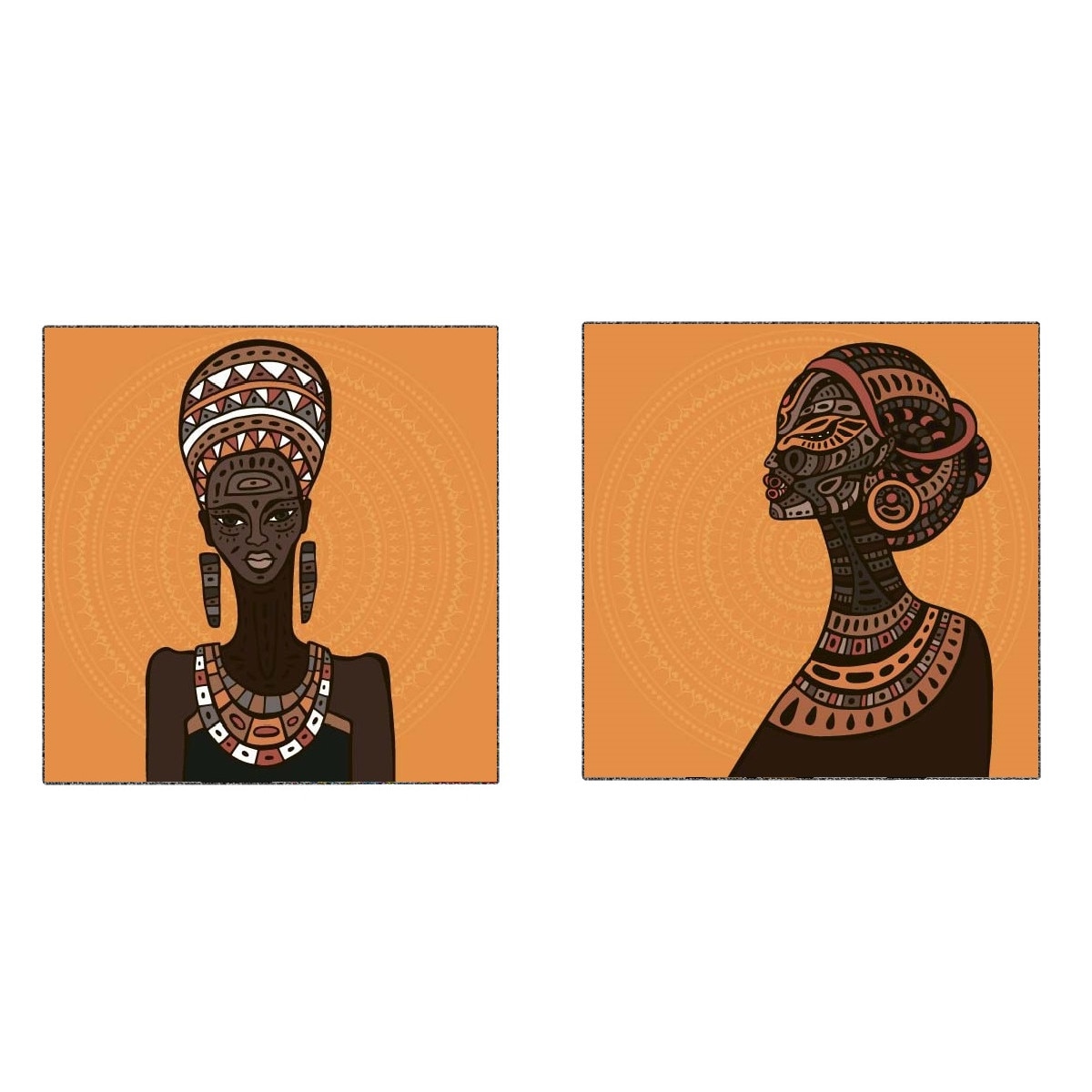 Tablou canvas 2 piese patrat africa 2 (60 x 60 cm)