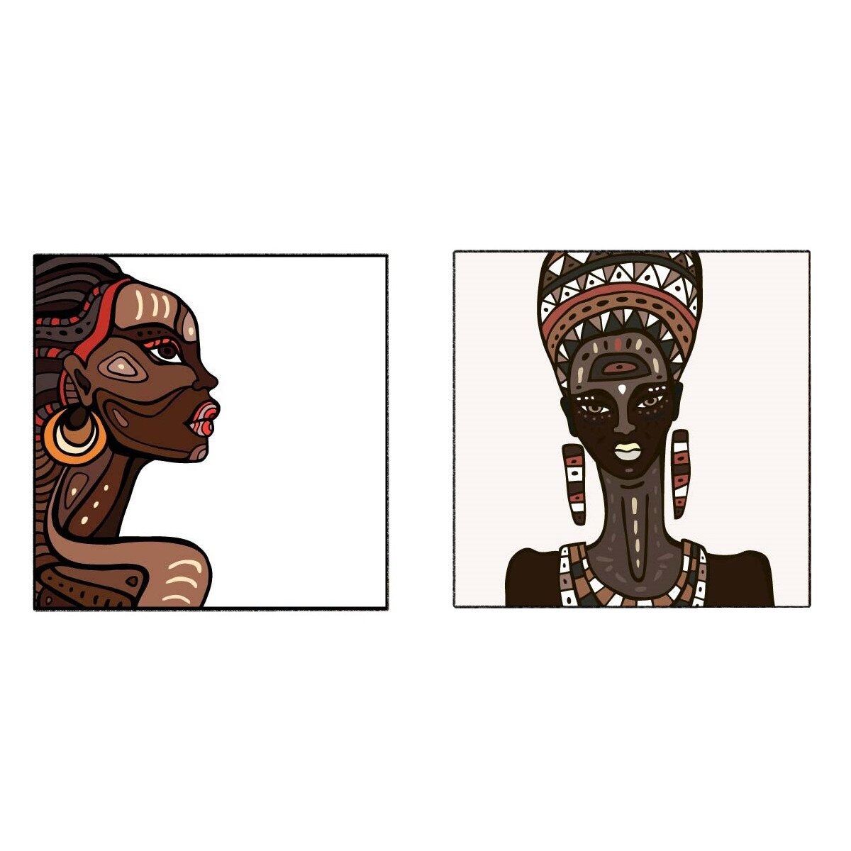 Tablou canvas 2 piese patrat africa 3 (60 x 60 cm)