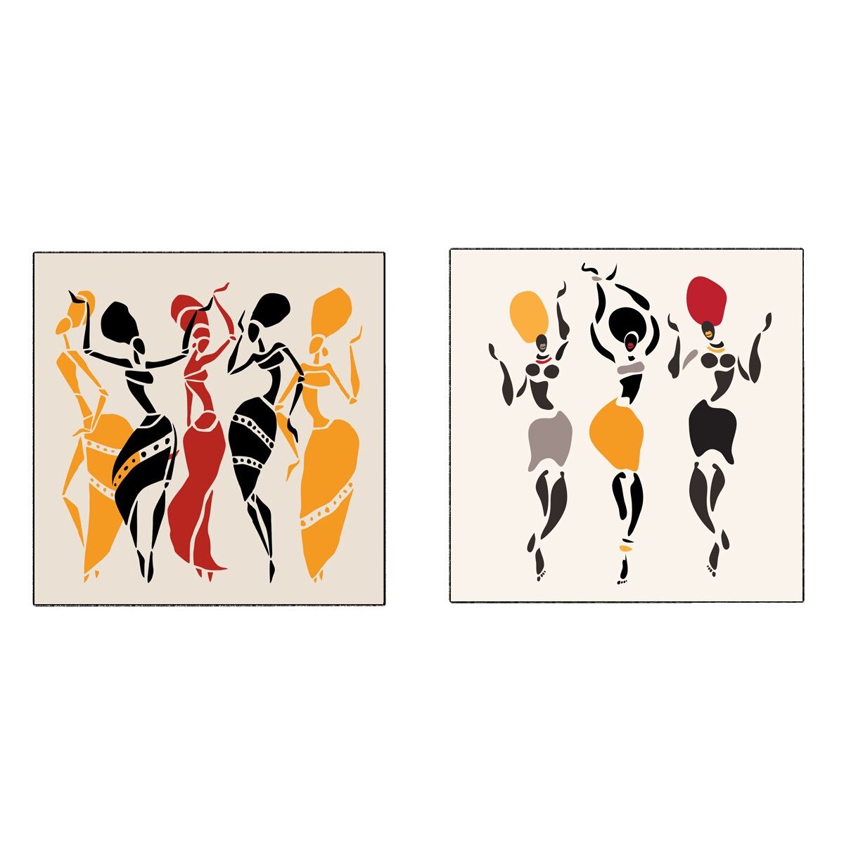 Tablou canvas 2 piese patrat africa 5 (50 x 50 cm)
