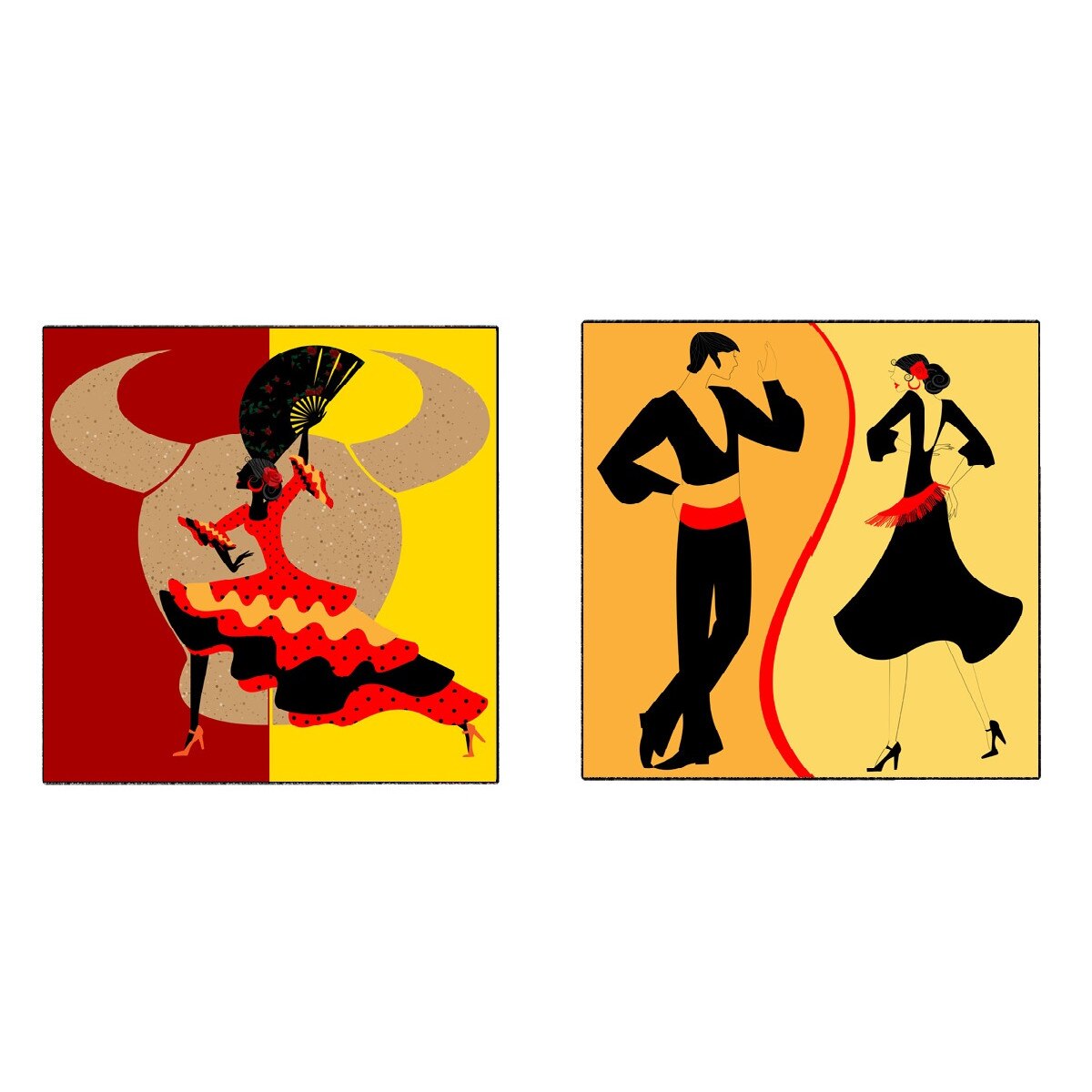 Tablou canvas 2 piese patrat dans 2 (60 x 60 cm)