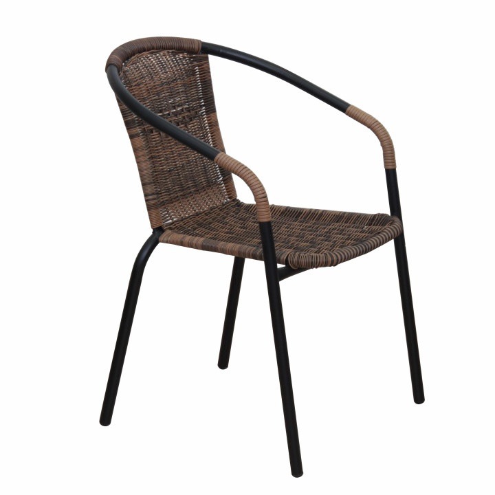 Scaun stivuibil, maro/metal negru,53x63x72 cm,mobHAUS