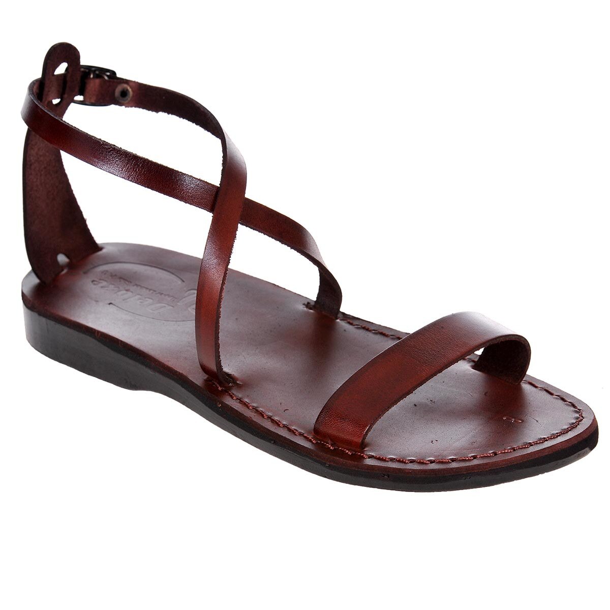 Sandale Romane din Piele Karla, Maro