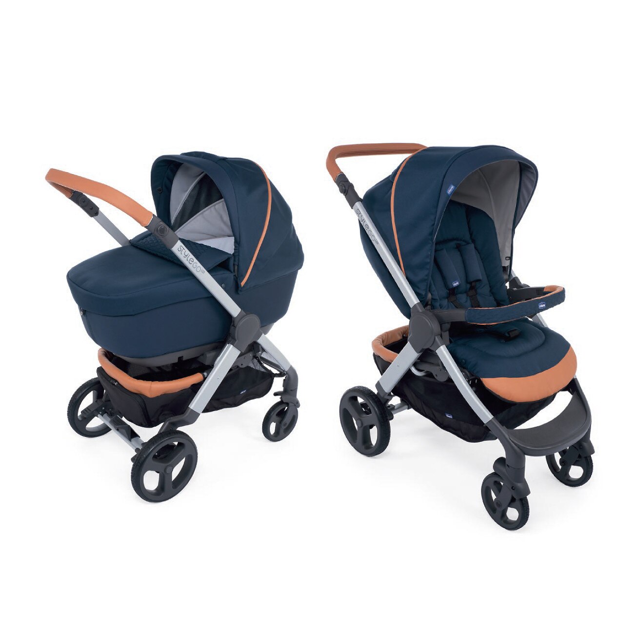Carucior copii Chicco Duo Style Go Up Crossover, Iconic Blue (Albastru), 0luni+