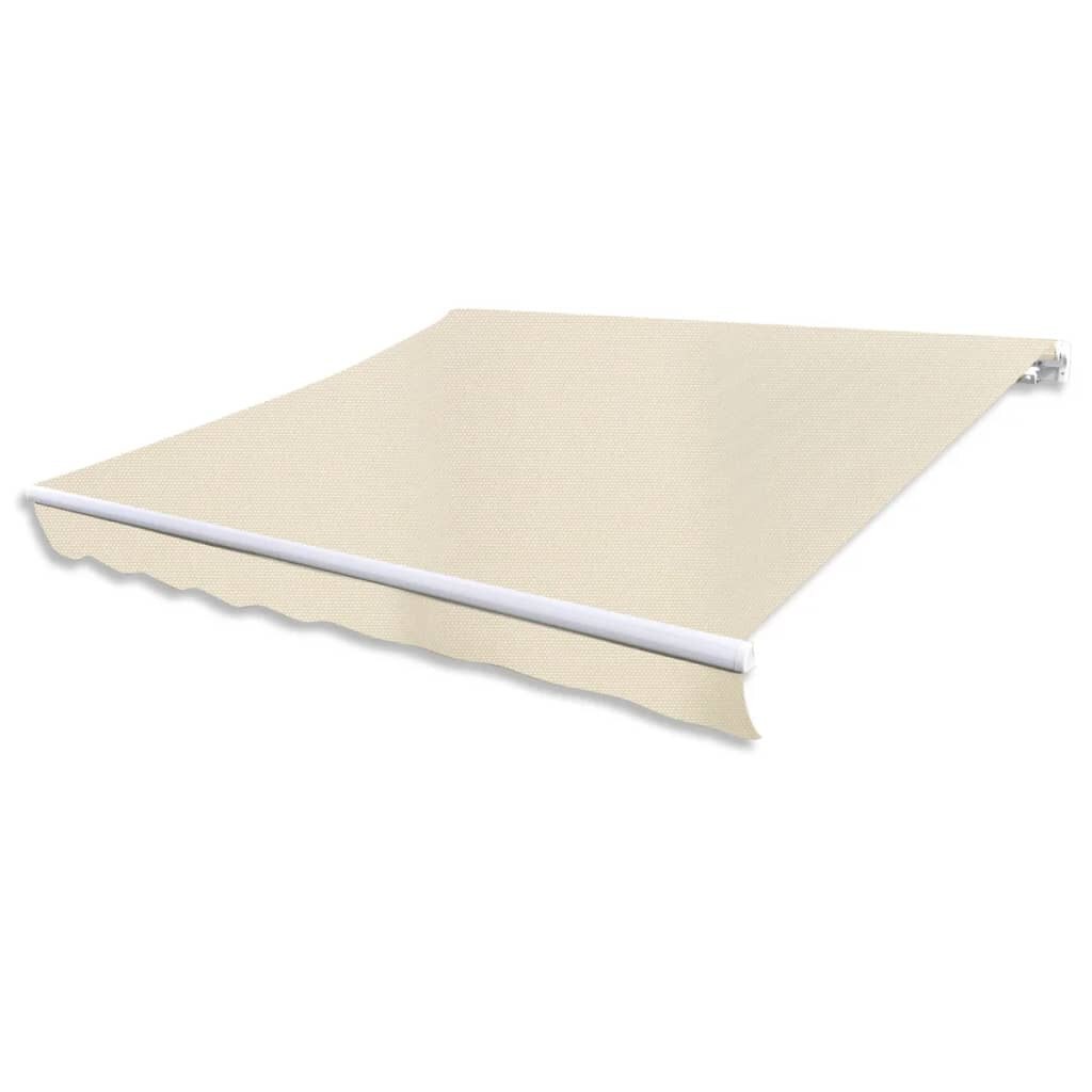 Copertina retractabila cu actionare manuala, vidaXL, Tesatura, Crem, 400 x 300 cm
