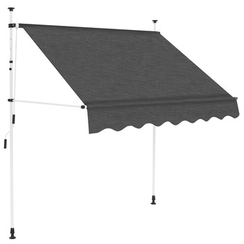 Copertina retractabila cu actionare manuala, vidaXL, Tesatura cu invelis de PU, Gri deschis, 200 x 120 x (200-300) cm Copertina retractabila cu actionare manuala, vidaXL, Tesatura cu invelis de PU, Gri deschis, 200 x 120 x (200-300) cm