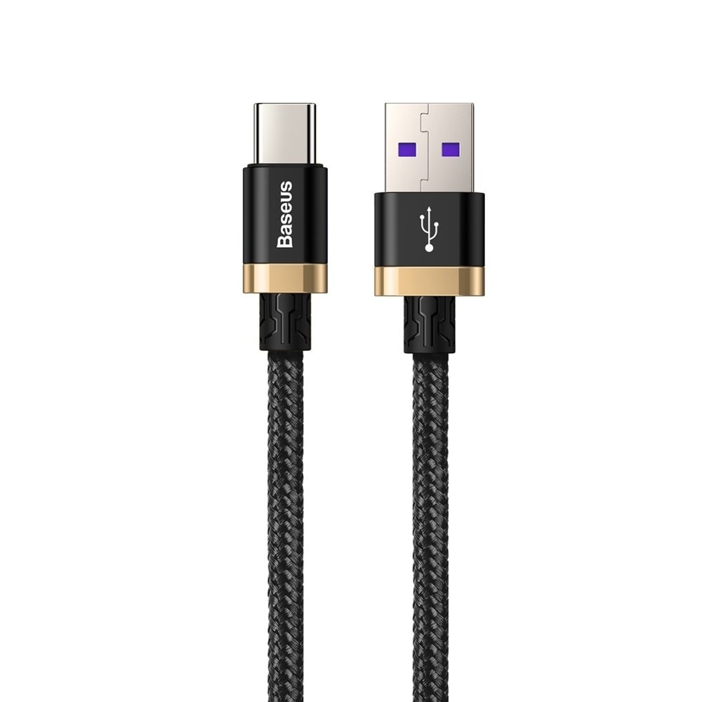 Cablu de date USB-C, Baseus Purple Gold Red, SuperCharge 40W, Quick Charge 3.0, 1 M, negru