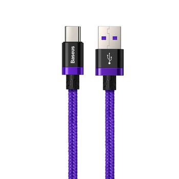 Cablu de date USB-C, Baseus Purple Gold Red, SuperCharge 40W, Quick Charge 3.0, 2 M, albastru Cablu de date USB-C, Baseus Purple Gold Red, SuperCharge 40W, Quick Charge 3.0, 2 M, albastru