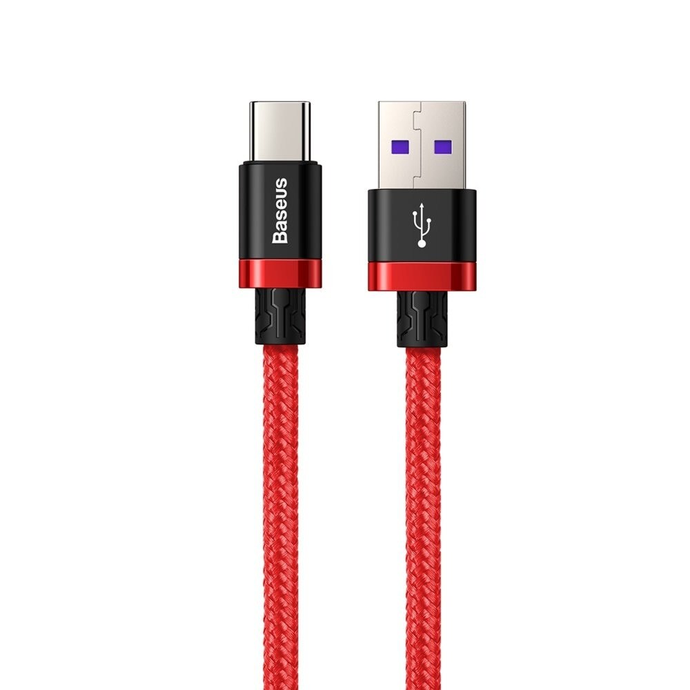 Cablu de date USB-C, Baseus Purple Gold Red, SuperCharge 40W, Quick Charge 3.0, 1 M, rosu