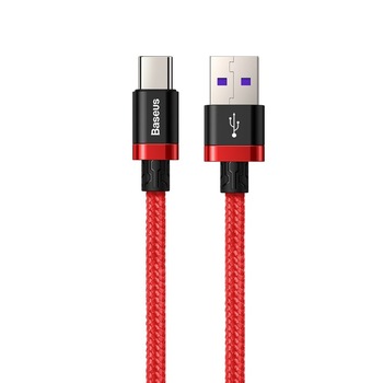 Cablu de date USB-C, Baseus Purple Gold Red, SuperCharge 40W, Quick Charge 3.0, 1 M, rosu Cablu de date USB-C, Baseus Purple Gold Red, SuperCharge 40W, Quick Charge 3.0, 1 M, rosu