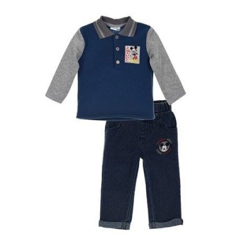 Compleu, bluza polo si pantaloni, Mickey
