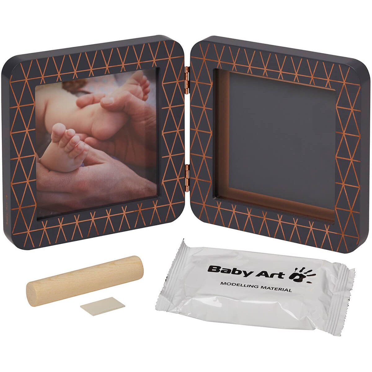 Rama foto Baby Art cu amprenta, Cooper Grey