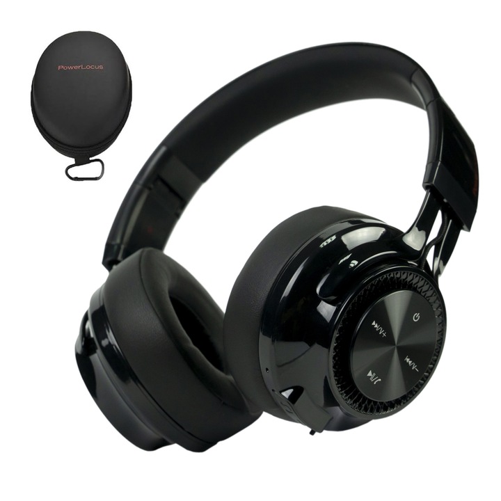 PowerLocus P3 Casti Audio Over ear, Wireless Casti Hands-Free (Negru)